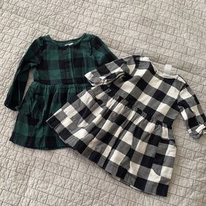 Set of TWO plaid, long-sleeve dresses ***SALE***